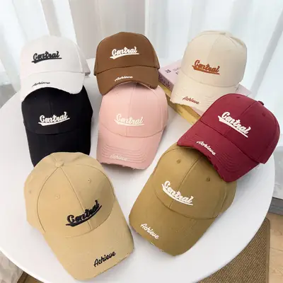 Korean Style Embroidered Baseball Cap for Women