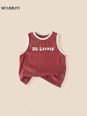 Kids Korean Red Sleeveless Vest Medium Small