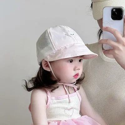 Baby Mesh Sun Hat with Large Brim for Girls