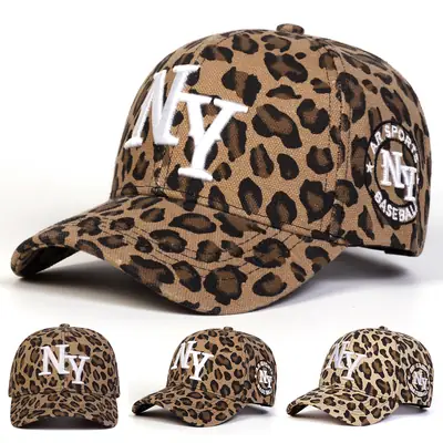 NYC Leopard Print Baseball Cap European American Streetwear
