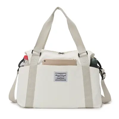Women's Crossbody Travel Bag White Canvas Shoulder Storage