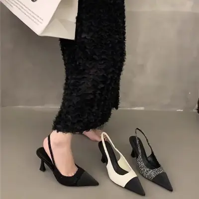 Women Pointed Toe Stiletto Heels with Skirt Fairy Design