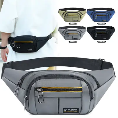 Men's Multi-Layer Shoulder Crossbody Bag with Phone Compartment