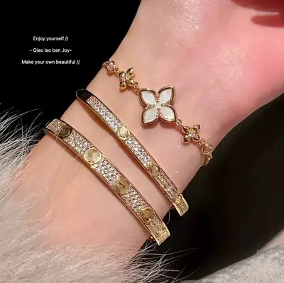 18K Gold Plated Diamond Starry Bracelet for Women