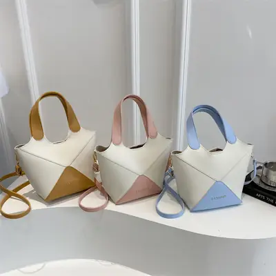 Women's Contrasting Color Satchel Bag 2025