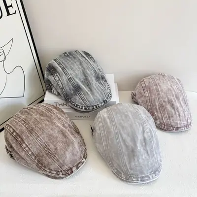 Vintage Denim Washed Baseball Cap for Men