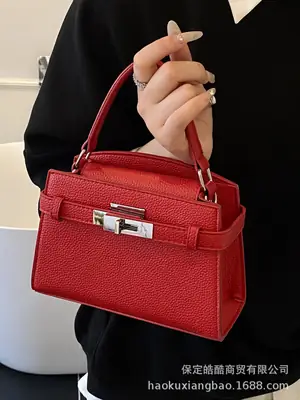 Red Korean Style Shoulder Crossbody Bag for Women