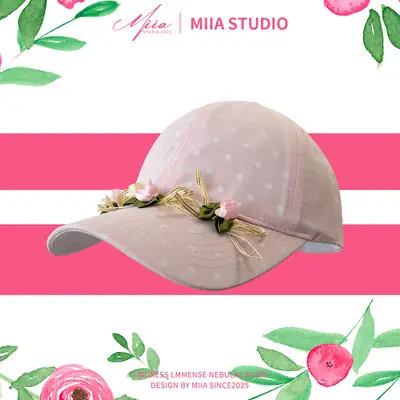 Women's Black Polka Dot Bow Cap Spring Summer Thin Breathable