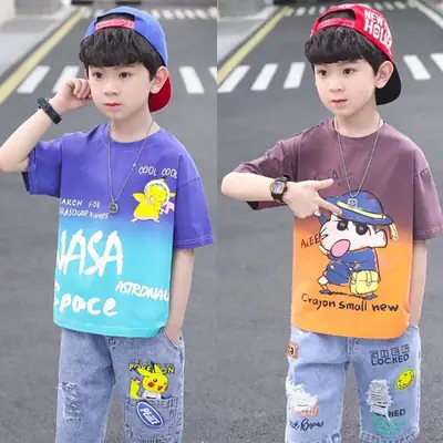 Boys Cartoon T-Shirt Summer Casual Half Sleeve Top
