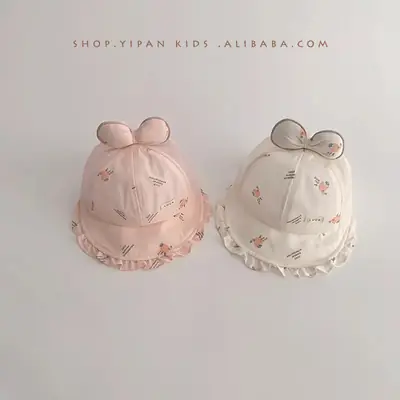 Baby Sun Hat with Bow for Girls, Breathable Mesh, 1 Pc