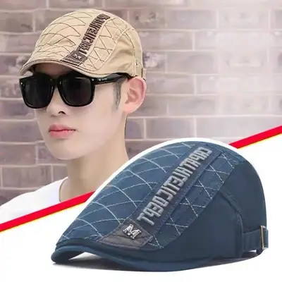 Korean Retro Diamond Checkered Men's Cap Sunshade Baseball Cap