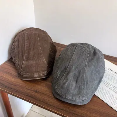 Brown Denim Forward Cap Large Unisex