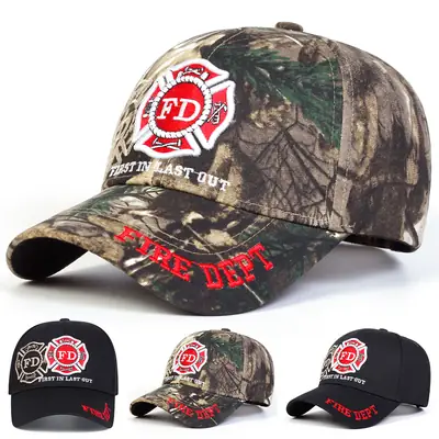 Camouflage Fire Dept Baseball Cap for Men Women