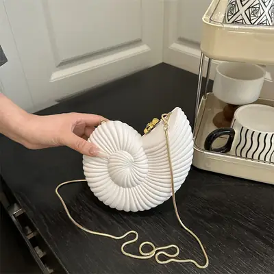 White Spiral Crossbody Bag for Women 2025