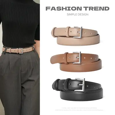 Women's Genuine Leather Waist-Cinching Belt for Jeans & Suits