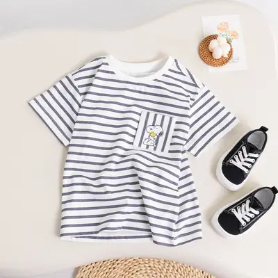 Boys Striped Crewneck T-Shirt Summer Wear