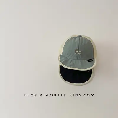 Baby Cap with Embroidered Puppy Design, Soft Bristle, Sun Protective, Quick-Drying Mesh, Baseball Cap
