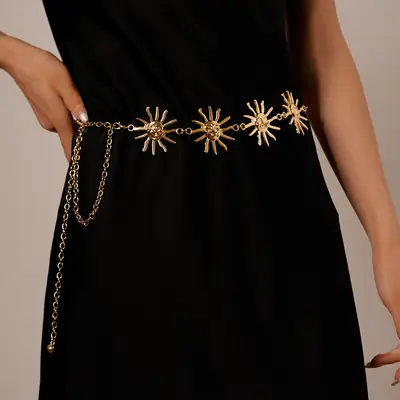 Retro Sun Chain for Women Gold Silver European Belt