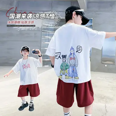 Boys T-Shirt Nezha Ao Bing 2026 Summer Ice-Feel