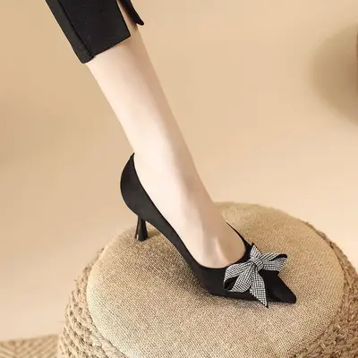 Rhinestone Bow Stiletto Heels Women 2026