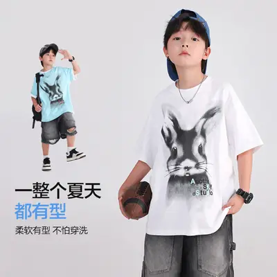 Boys Cotton Cartoon T-Shirt 2026 Summer Loose Fit