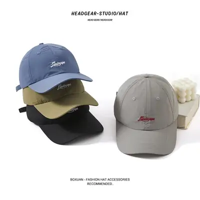 Women Blue Embroidered Baseball Cap Sun Protection