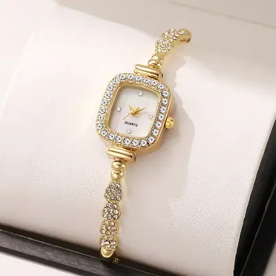 Cross-border New Small Square Watch Girls Quartz Watch Temperament Ladies Bracelet Watch Junior Senior high school Student Watch