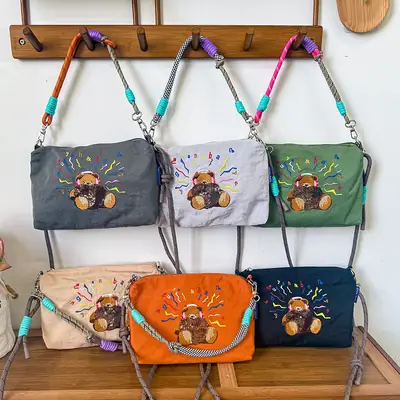 Japanese Embroidered Waterproof Shoulder Bag for Women