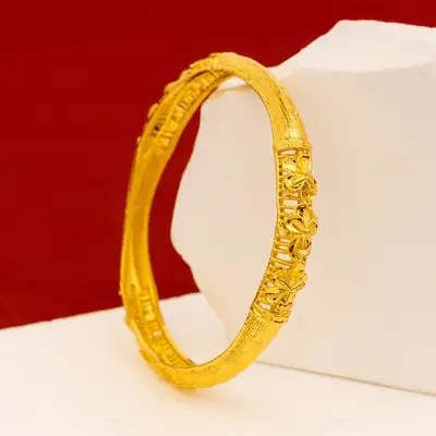 Open-Ended Bracelet Middle Eastern Hollow Women's Fashion Bracelet European and American Nigerian Jewelry Flower Women's Bracelet Versatile