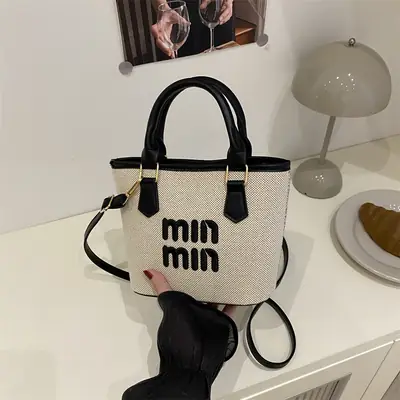 Nine Min Waterproof Crossbody Bag Black White