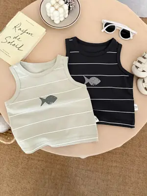 Boys Striped Sleeveless Vest 2025 Summer