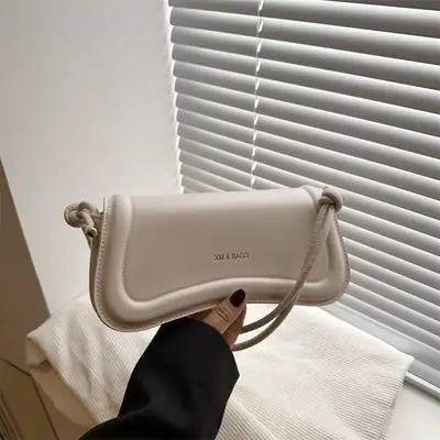 Women's Beige Leather Crossbody Bag 2025 Summer