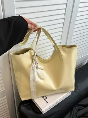Gold Leather Tote Bag for Women Large Capacity 2025