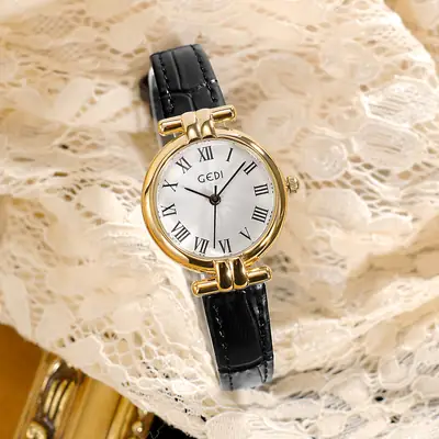 Goldie Women's Quartz Leather Watch with Roman Dial