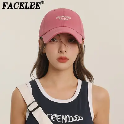 Women Japanese Design Cap Raspberry Red Wide Brim