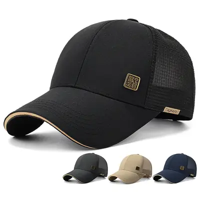 Men Dark Gray Mesh Baseball Cap Summer 56-60cm