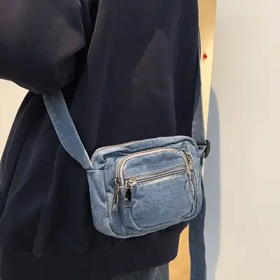 Denim Crossbody Bag for College Students 2025