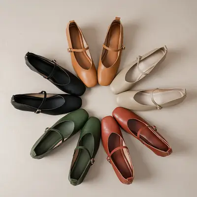 French Style Buckle Heel Mary Jane Shoes for Women