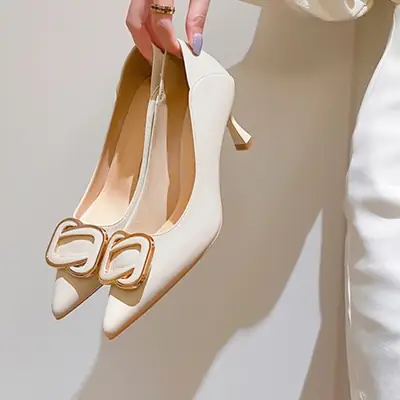 Black Stiletto Heels for Women, Commuting Two-Wear Shoes