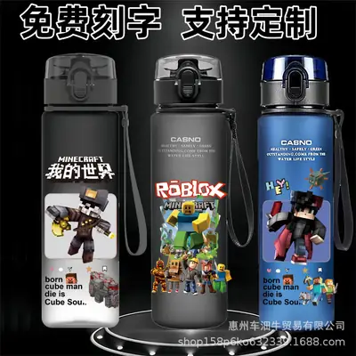 Cross-border new my world animation students children cartoon casual sports water cup plastic frosted cup