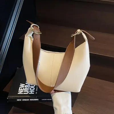 Korean Style Soft Leather Underarm Bag for Women