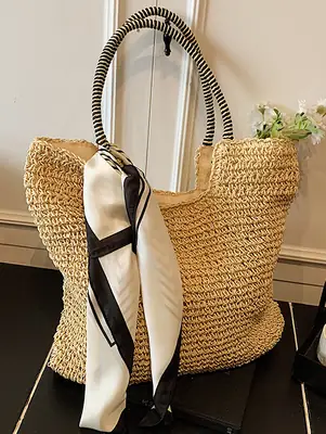 Women Straw Shoulder Bag Large Capacity 2025