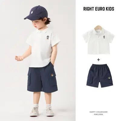 Boys Striped Polo T-Shirt Short Sleeve Summer Clothing