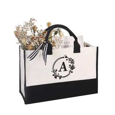 Amazon White Canvas Tote Bag Large Waterproof Eco-Friendly