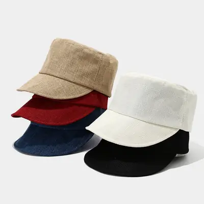 Retro Linen Peaked Cap for Girls Light Breathable