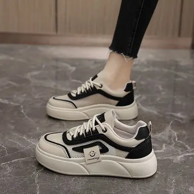Women White Mesh Casual Sneakers with Soft Sole