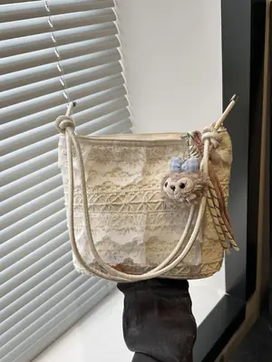 Lace Embroidered Shoulder Bag for Women Summer 2025