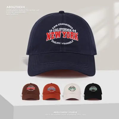 Cross-Border New Women Letter Embroidery Cap Navy