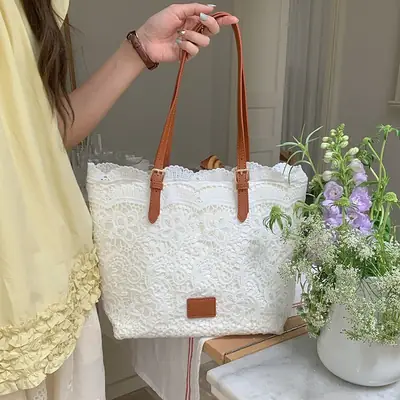 Lace French Style Women's Large Tote Bag