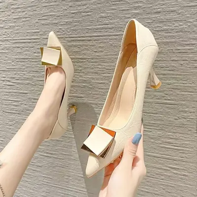 Black Pointed Toe Stiletto Heels for Women